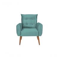 Poltrona Decorativa Para Dakota Veludo Matrix - Verde Agua Verde Agua - 3