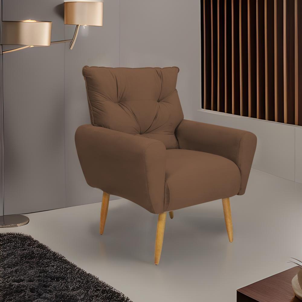 Poltrona Decorativa Para Denver Veludo Matrix - Cobre Cobre - 1