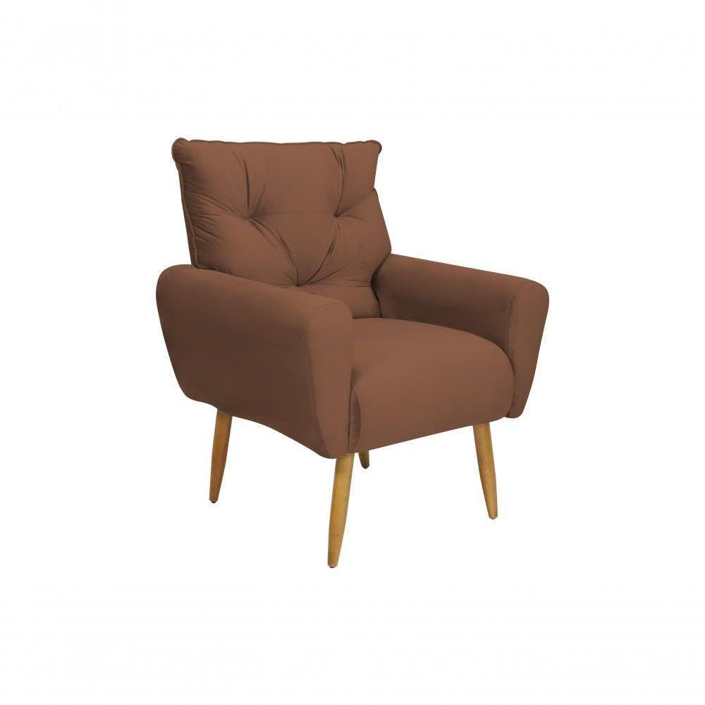 Poltrona Decorativa Para Denver Veludo Matrix - Cobre Cobre - 5