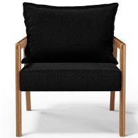 Kit 02 Poltronas Decorativa Para Sala De Estar Alícia B04 Bouclê Preto - 2