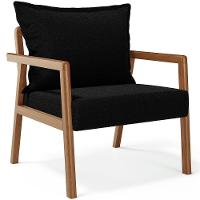 Kit 02 Poltronas Decorativa Para Sala De Estar Alícia B04 Bouclê Preto - 9