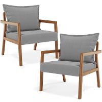 Kit 02 Poltronas Decorativa Para Sala De Estar Alícia B04 Bouclê Cinza - 1