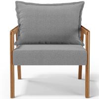 Kit 02 Poltronas Decorativa Para Sala De Estar Alícia B04 Bouclê Cinza - 3