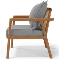 Kit 02 Poltronas Decorativa Para Sala De Estar Alícia B04 Bouclê Cinza - 6