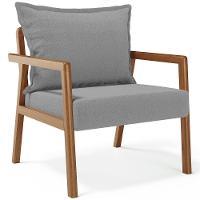 Kit 02 Poltronas Decorativa Para Sala De Estar Alícia B04 Bouclê Cinza - 7