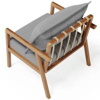 Kit 02 Poltronas Decorativa Para Sala De Estar Alícia B04 Bouclê Cinza - 8