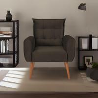 Poltrona Decorativa Para Dakota Veludo Matrix - Marrom Marrom - 1
