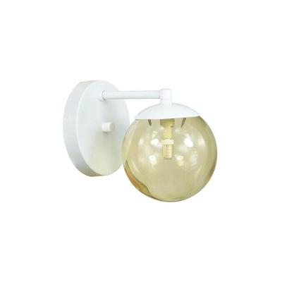 Arandela Figo Branco Globo Esfera De Vidro âmbar