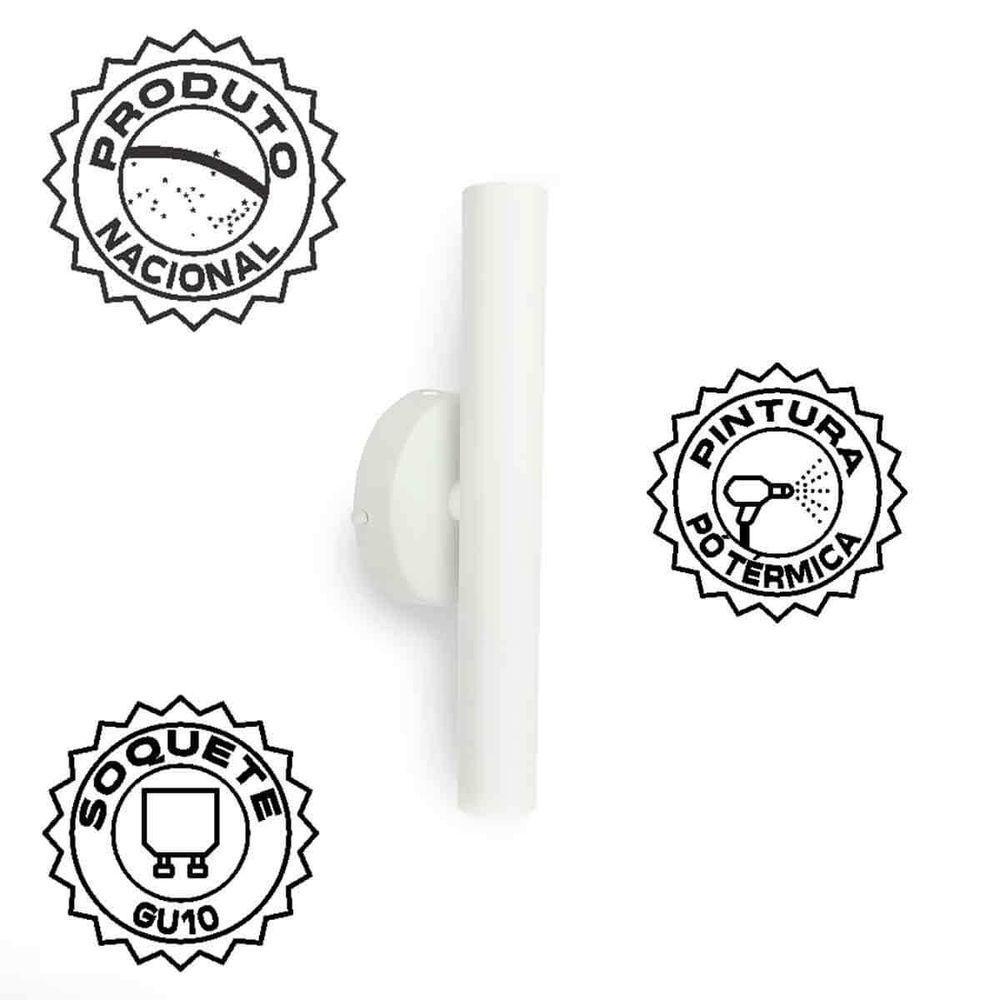 Kit 2 Arandela De Parede Slim Palito - Branco + Led Gu10 - 7