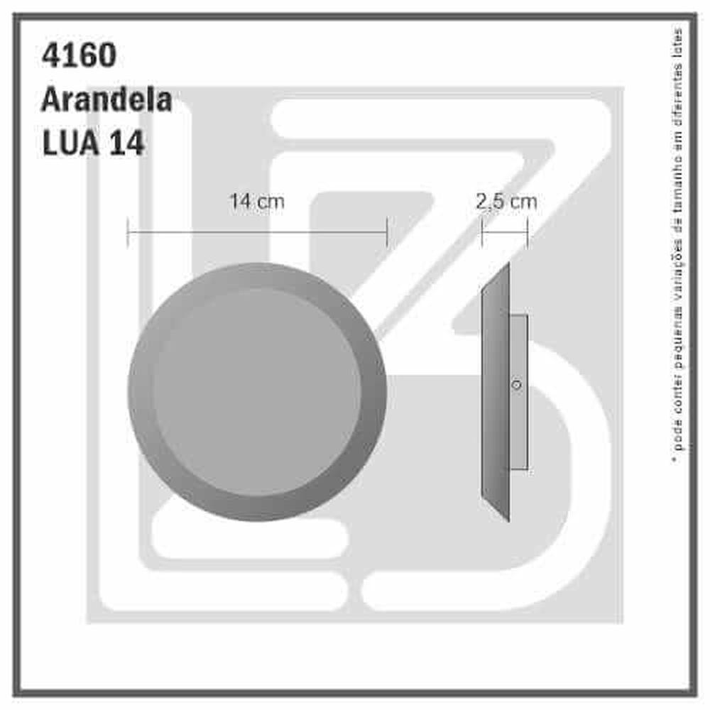 Arandela Parede Lua 14cm Led 5w - Preta - Branco Frio - 3