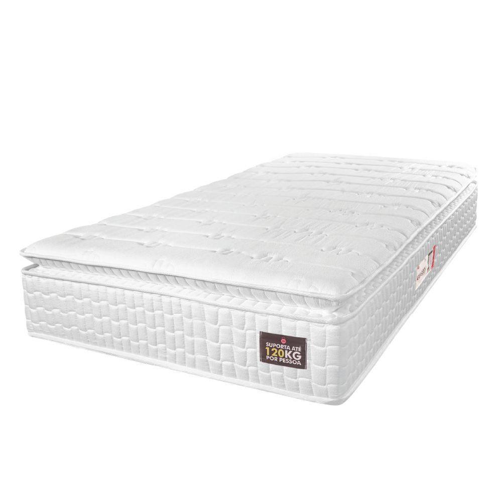 Colchão Solteiro Espuma D33 Vangogh Pillow Top 88x188x29cm Branco Hellen Branco - 1
