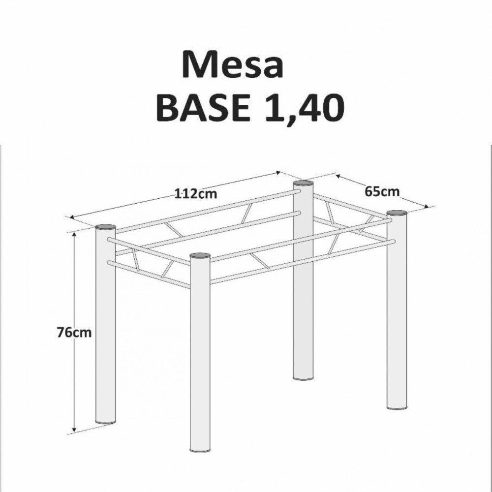Base Para Mesa De 140x75 Paris Martelado Grafite Teixeira Grafite - 2