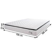 Colchão Casal Molas Ensacadas City Pillow Top 138x188x23cm Branco-preto Hellen Branco-pre - 2