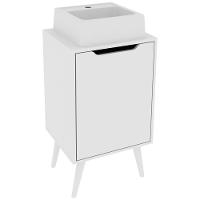 Gabinete 1 Porta Com Cuba Para Banheiro Bn3630x41 Branco Tecno Mobili Branco - 1