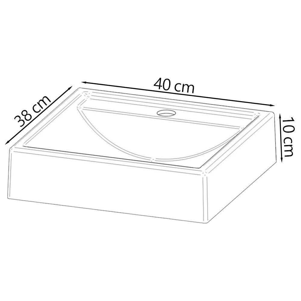 Gabinete Com Cuba Para Banheiro Bn3600x37 Branco Tecno Mobili Branco - 7