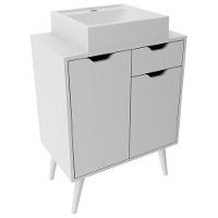 Gabinete Com Cuba Para Banheiro Bn3600x37 Branco Tecno Mobili Branco - 1