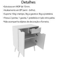 Gabinete Com Cuba Para Banheiro Bn3600x37 Branco Tecno Mobili Branco - 5