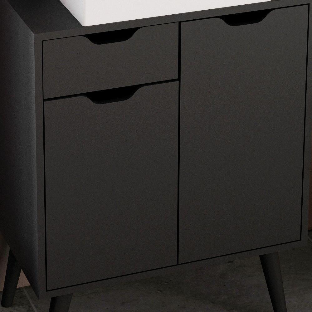 Gabinete Com Cuba Para Banheiro Bn3600x37 Preto Tecno Mobili Preto - 6