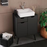 Gabinete Com Cuba Para Banheiro Bn3600x37 Preto Tecno Mobili Preto - 2