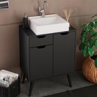 Gabinete Com Cuba Para Banheiro Bn3600x37 Preto Tecno Mobili Preto - 3