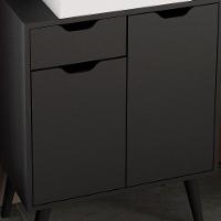 Gabinete Com Cuba Para Banheiro Bn3600x37 Preto Tecno Mobili Preto - 6