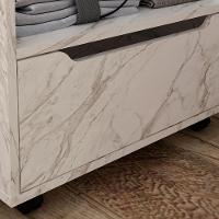 Balcao Gabinete 60 Cm 1 Gaveta E 4 Rodizios Bn3647 Marmore Branco Tecno Mobili Marmore Branco - 3
