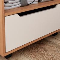 Balcao Gabinete 60 Cm 1 Gaveta E 4 Rodizios Bn3647 Amendoa Branco Tecno Mobili Amendoa Branco - 5