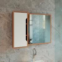 Espelheira Reversivel Para Banheiro 1 Porta Bn3645 Amendoa Branco Tecno Mobili Amendoa Branco - 2