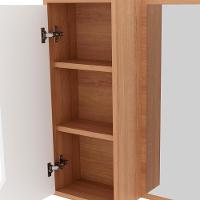 Espelheira Para Banheiro 60 Cm 1 Porta Bn3648 Amendoa Branco Tecno Mobili Amendoa Branco - 2