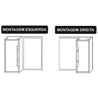 Espelheira Para Banheiro 60 Cm 1 Porta Bn3648 Amendoa Branco Tecno Mobili Amendoa Branco - 6