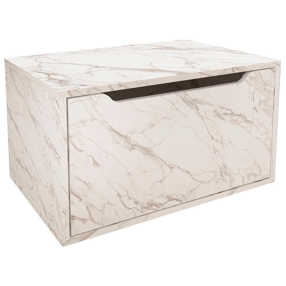 Balcao Gabinete 60 Cm 1 Porta Basculante Bn3646 Marmore Branco Tecno Mobili Marmore Branco - 1
