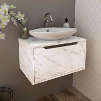 Balcao Gabinete 60 Cm 1 Porta Basculante Bn3646 Marmore Branco Tecno Mobili Marmore Branco - 2