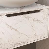 Balcao Gabinete 60 Cm 1 Porta Basculante Bn3646 Marmore Branco Tecno Mobili Marmore Branco