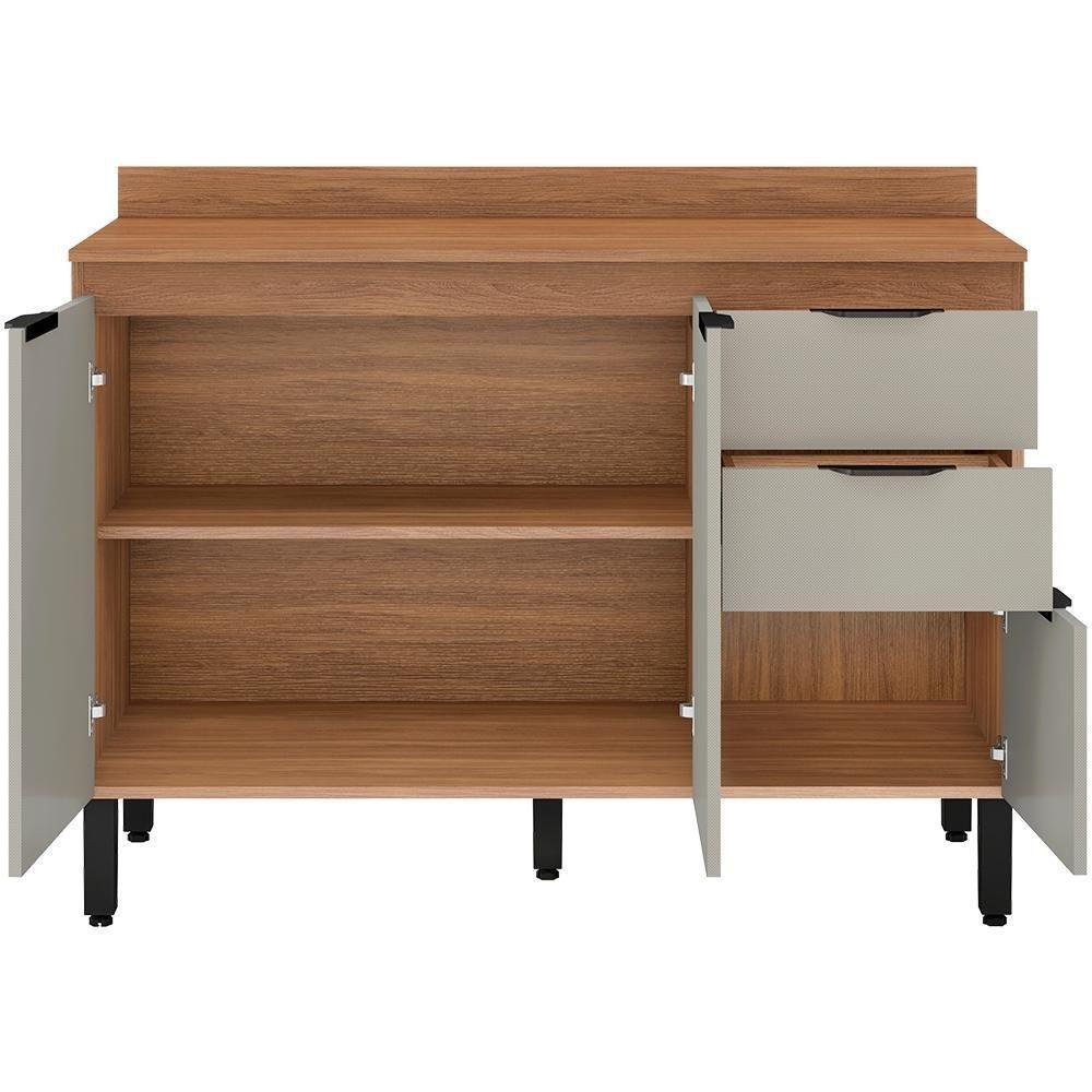 Balcao 3 Pts 2 Gv Com Tampo 120cm 93241 Amendola Nude Prime Tx Demobile Amendola Nude - 10