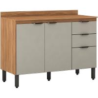 Balcao 3 Pts 2 Gv Com Tampo 120cm 93241 Amendola Nude Prime Tx Demobile Amendola Nude - 1