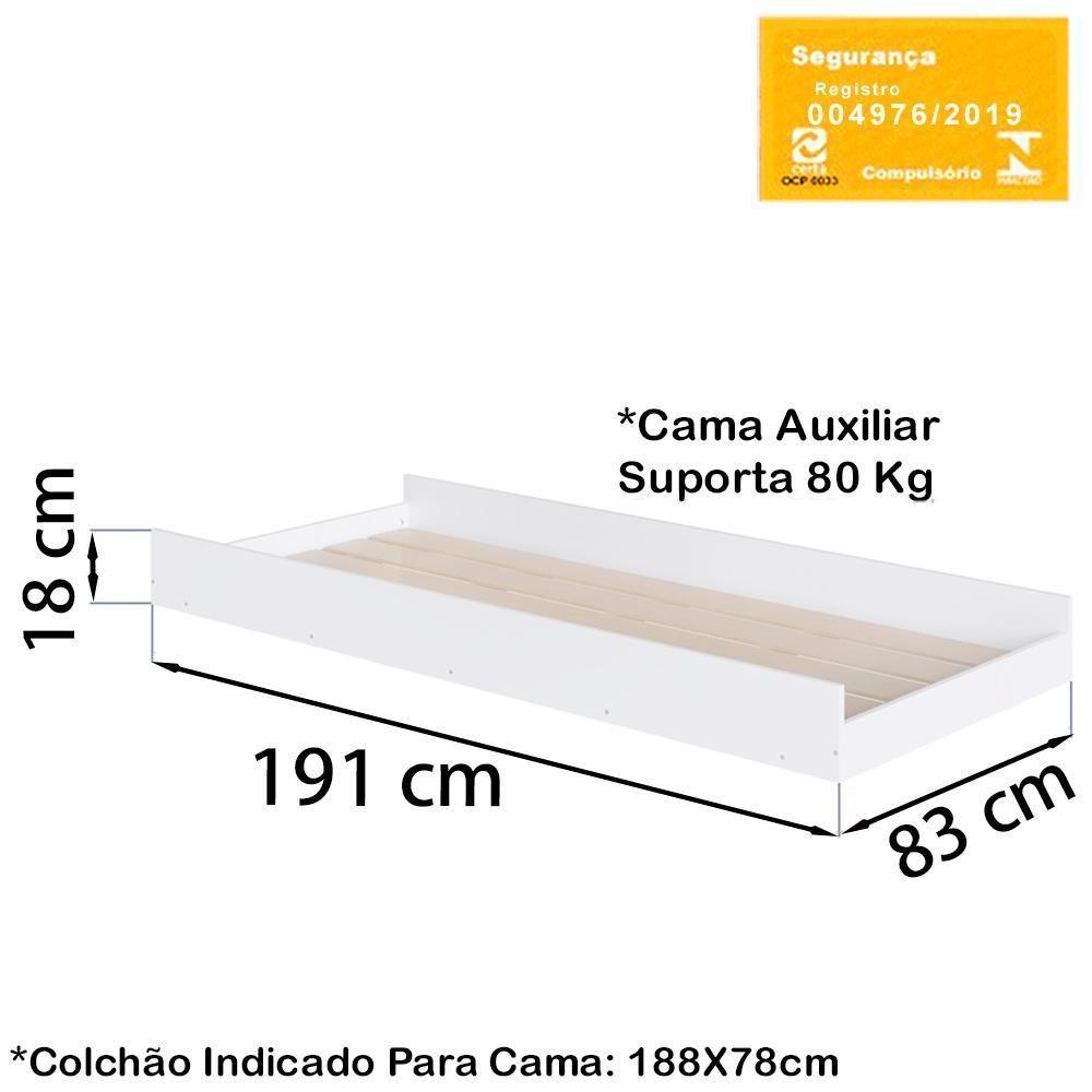 Berço Mini Cama Multifuncional Cama Auxiliar Bb690 Branco Comm Branco - 7