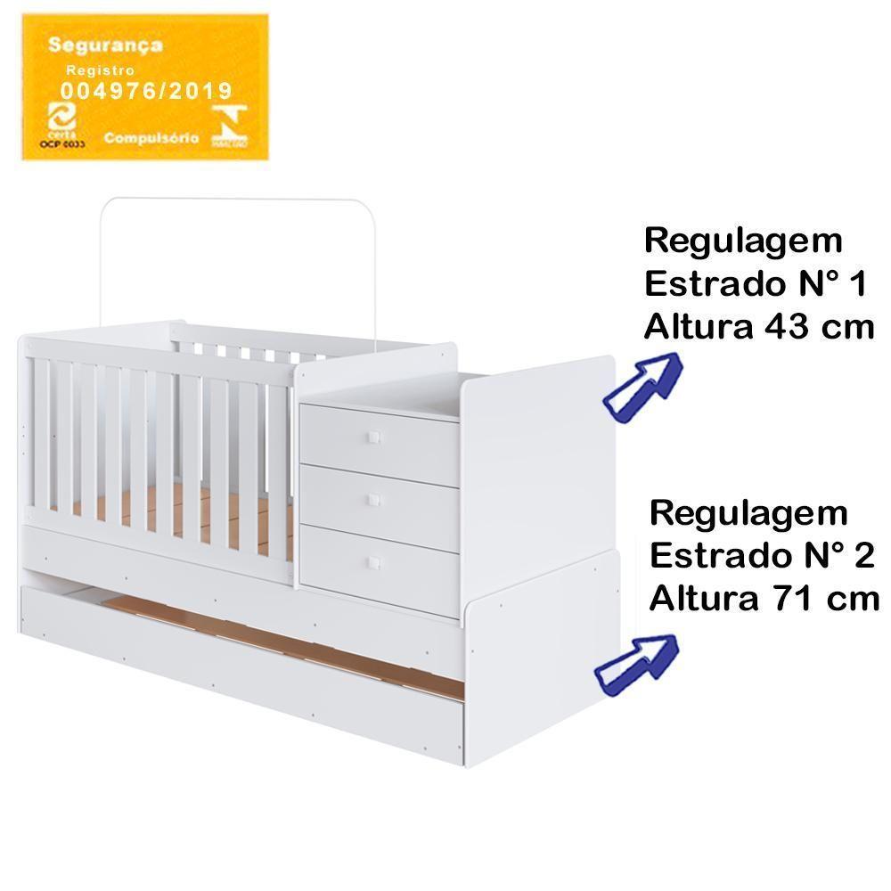 Berço Mini Cama Multifuncional Cama Auxiliar Bb690 Branco Comm Branco - 8