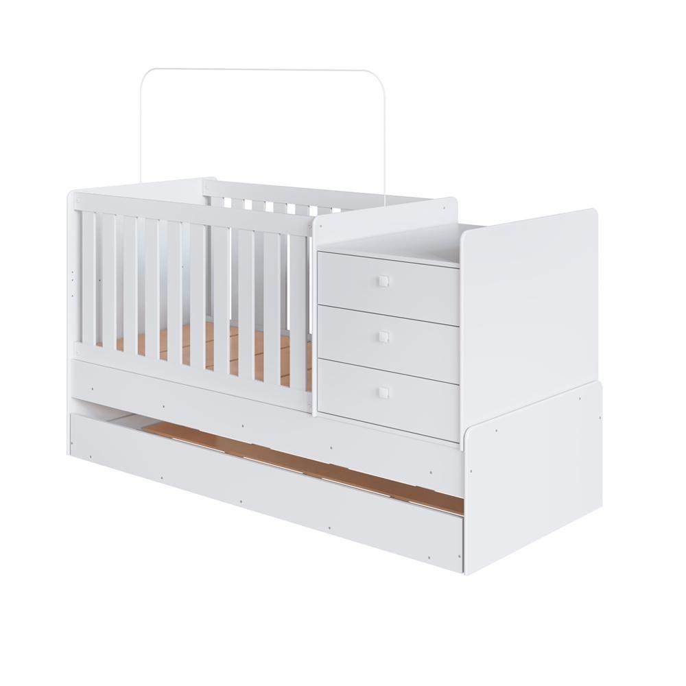 Berço Mini Cama Multifuncional Cama Auxiliar Bb690 Branco Comm Branco - 9