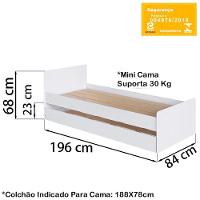 Berço Mini Cama Multifuncional Cama Auxiliar Bb690 Branco Comm Branco - 3
