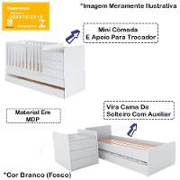 Berço Mini Cama Multifuncional Cama Auxiliar Bb690 Branco Comm Branco