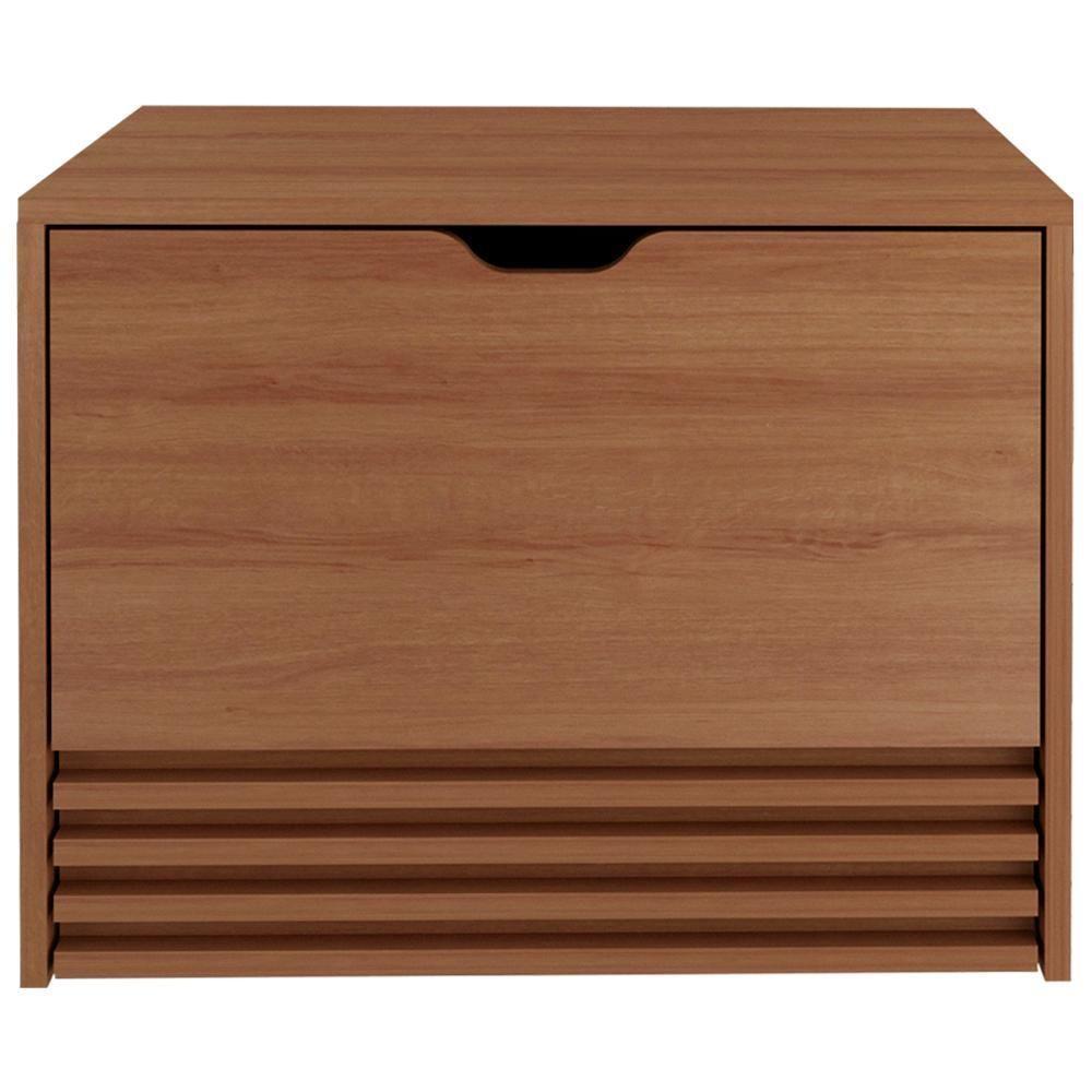 Balcao Gabinete 1 Gaveta Ripada Bn3613 Amendoa Tecno Mobili Amendoa - 1