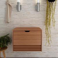 Balcao Gabinete 1 Gaveta Ripada Bn3613 Amendoa Tecno Mobili Amendoa - 7