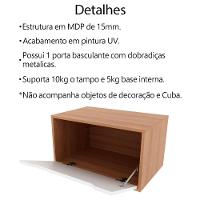 Balcao Gabinete 60 Cm 1 Porta Basculante Bn3646 Amendoa Branco Tecno Mobili Amendoa Branco - 5