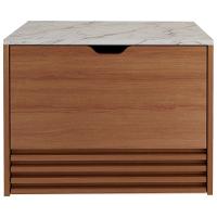 Balcao Gabinete 1 Gaveta Ripada Bn3613 Amendoa Marmore Branco Tecno Mobili Amendoa Marmore Branco - 1