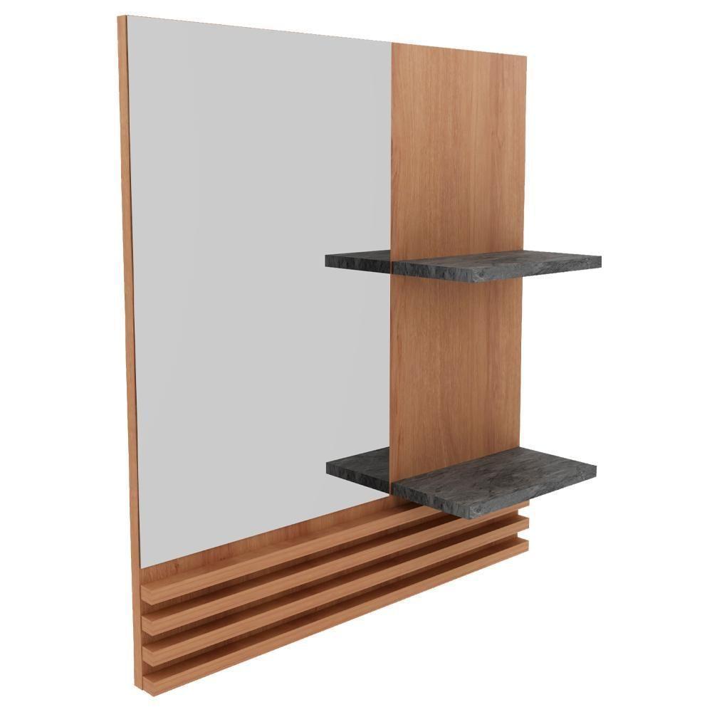 Espelheira Suspensa Para Banheiro Bn3614 Amendoa Marmore Lunar Tecno Mobili Amendoa Marmore Lunar - 1