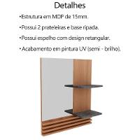 Espelheira Suspensa Para Banheiro Bn3614 Amendoa Marmore Lunar Tecno Mobili Amendoa Marmore Lunar - 5