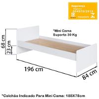 Berço Mini Cama Multifuncional Bb680 Branco Comm Branco - 7