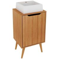 Gabinete 1 Porta Com Cuba Para Banheiro Bn3630x41 Amendoa Tecno Mobili Amendoa - 1