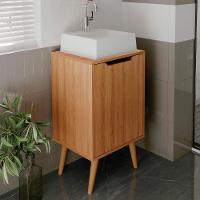 Gabinete 1 Porta Com Cuba Para Banheiro Bn3630x41 Amendoa Tecno Mobili Amendoa - 2