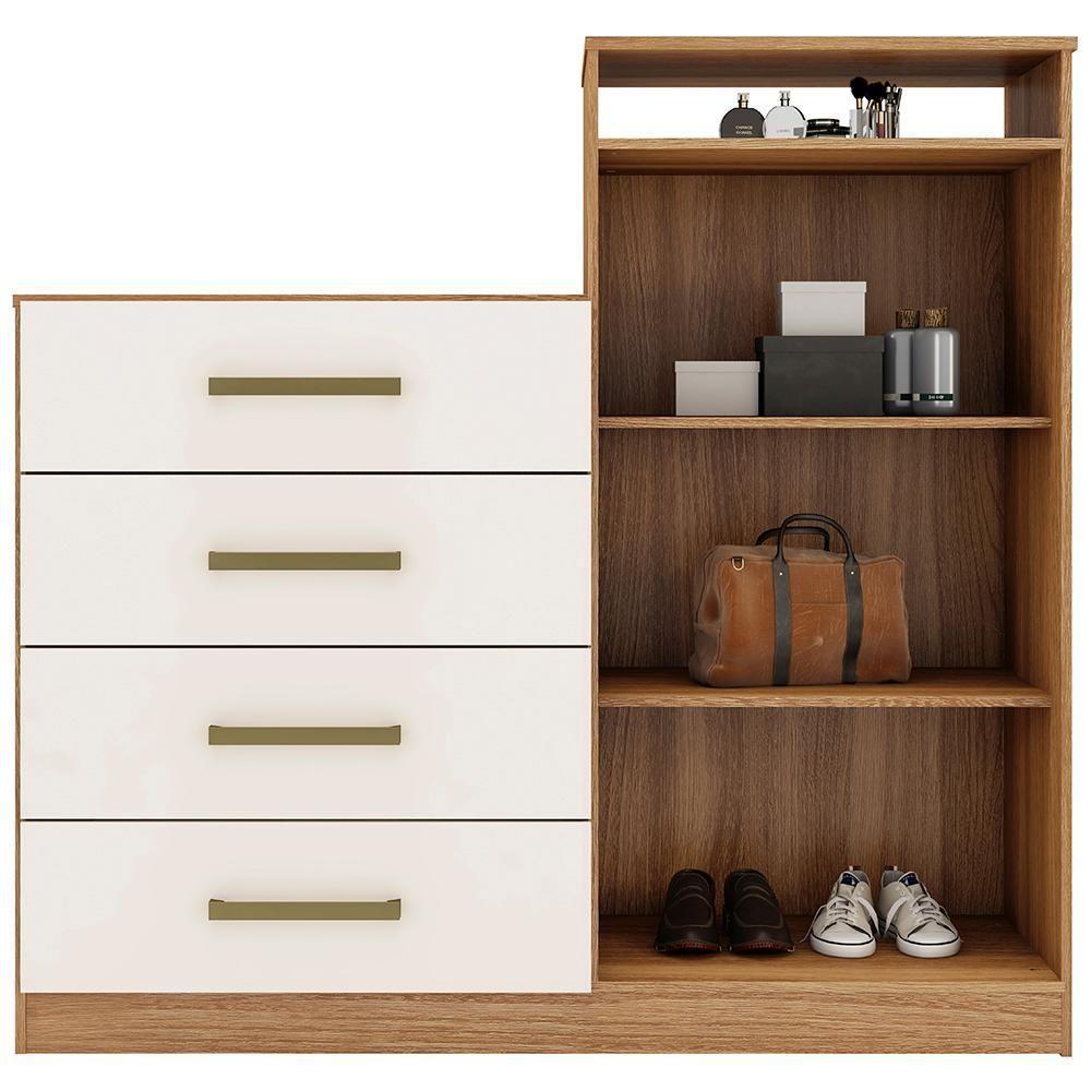 Comoda Sapateira 2 Portas 4 Gavetas 4270 Amendola Off White Demobile Amendola Off White - 7